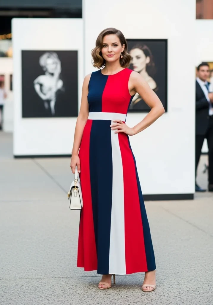 Bold Color Block Maxi Styleglory.com