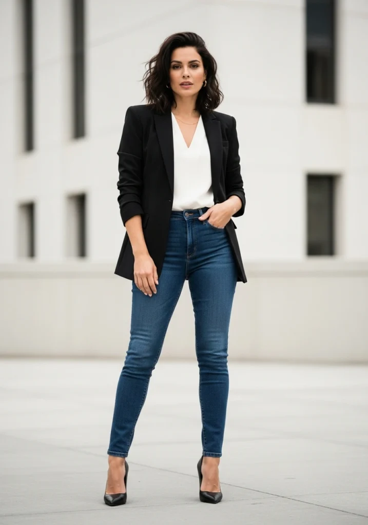 Classic Structured Black Blazers to Wear With Jeans