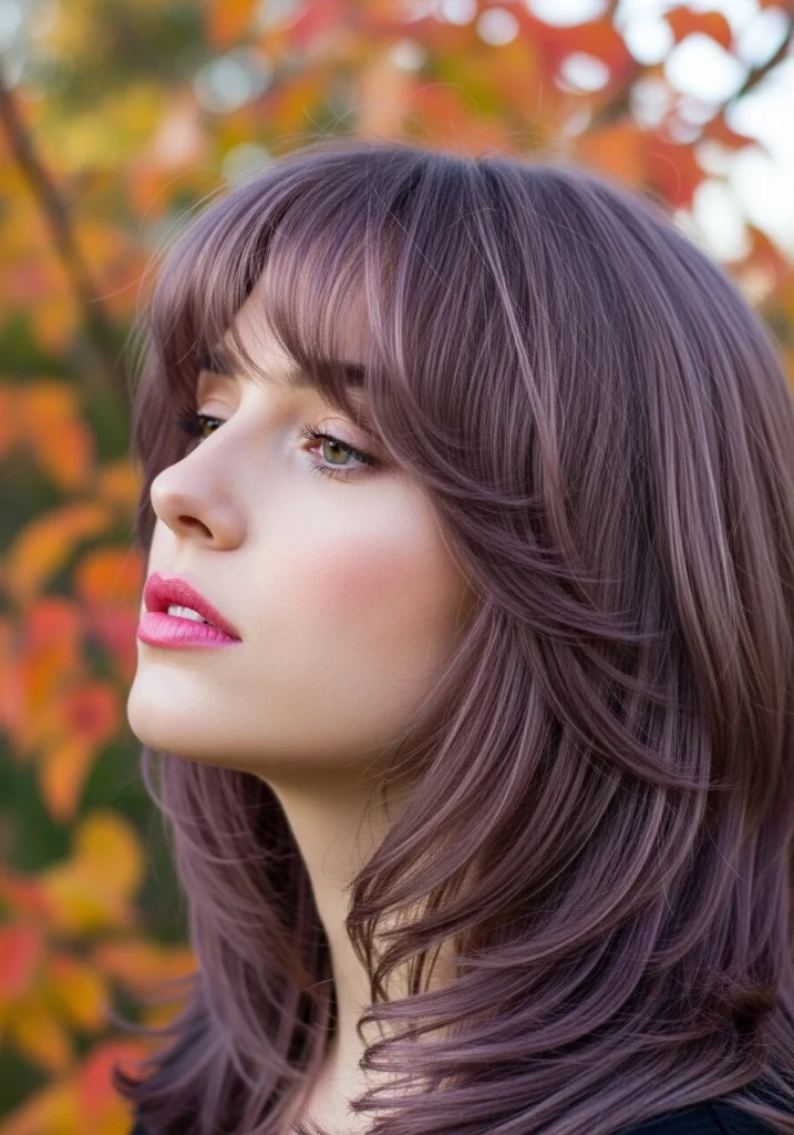 Dusty Plum Hair Color For Fall 2025
