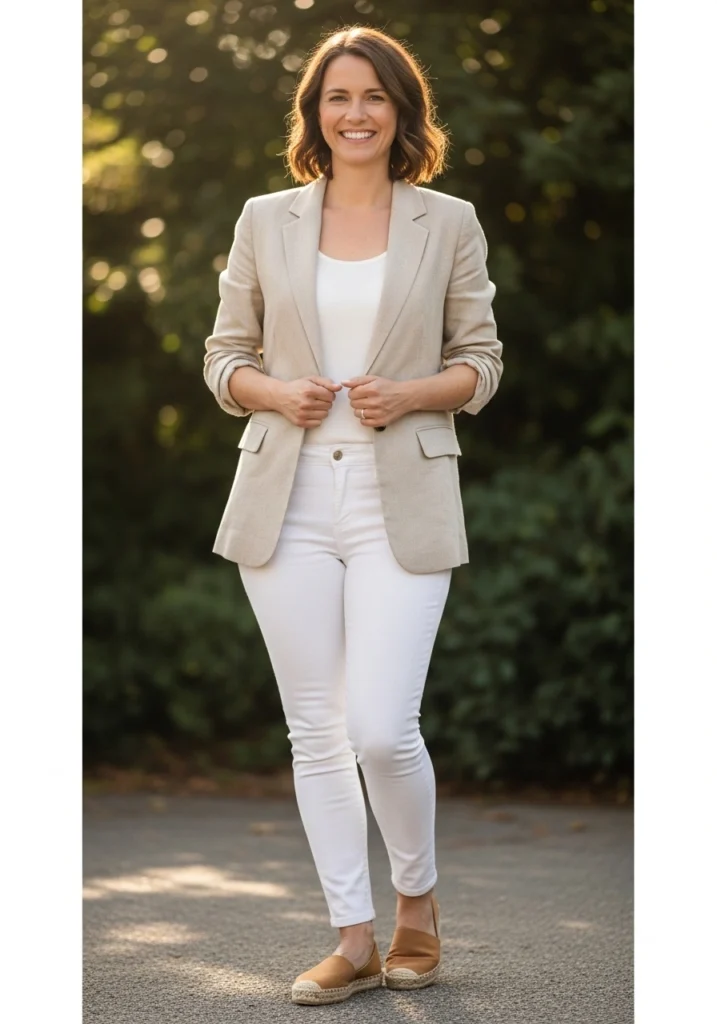 Linen Blazer Wear With Jeans for Women - blazer and jeans outfit