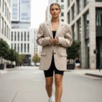 Oversized Blazer Bike Shorts Street Style Ideas for Insta Queens
