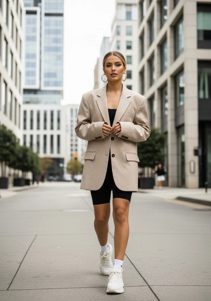 Oversized Blazer Bike Shorts Effortless Street Style Ideas for Insta Queens