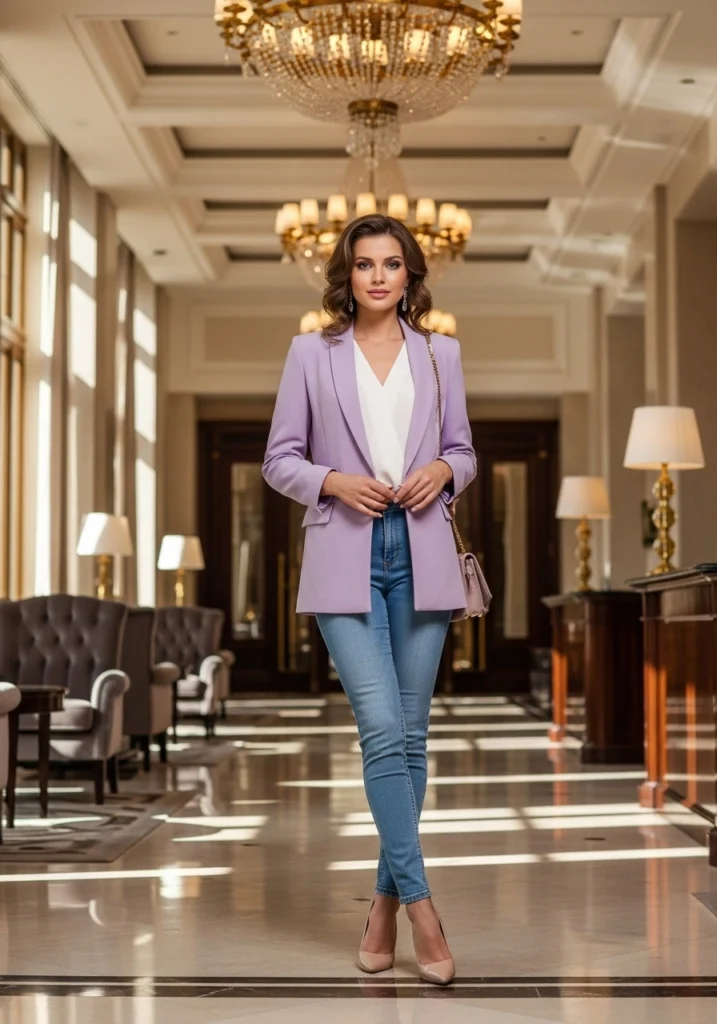 Pastel-Colored Blazers Wear With Jeans for Women - blazer and jeans outfit