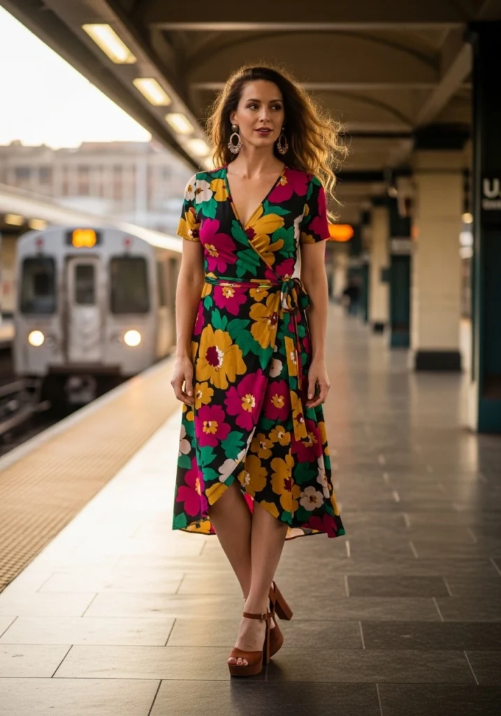 Thrifted wrap dress For Women Style