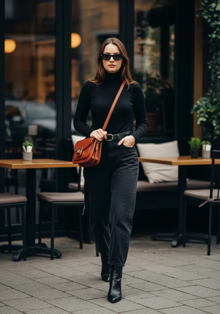 Classic Monochrome Black Baggy Jeans Outfit Ideas for women
