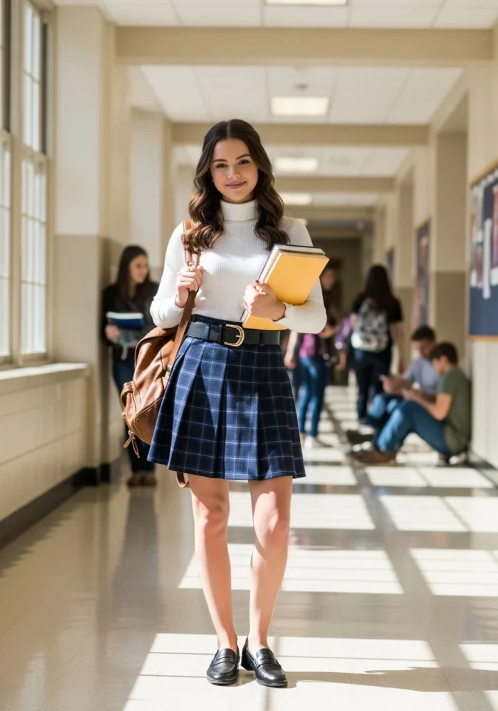 Classic Plaid and Preppy Back to School Outfit for US Teen
