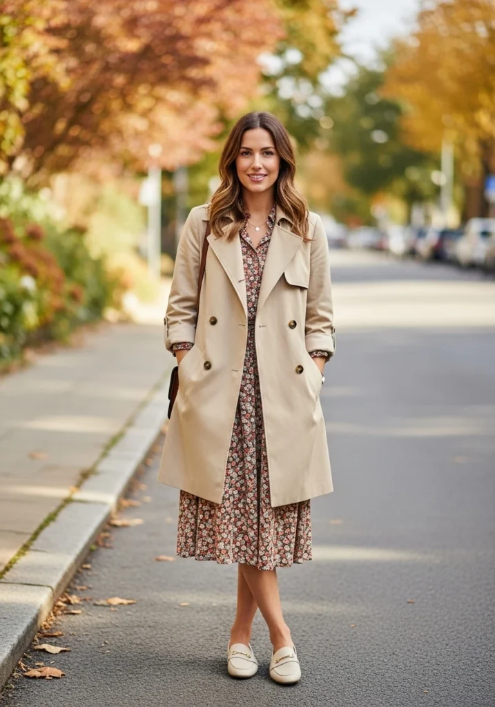 Classic Trench Coat with Casual fall Outfit