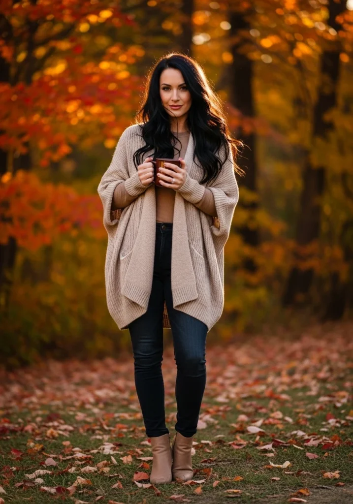Cozy Oversized Cardigan and Skinny Jeans