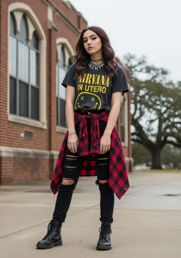 Edgy Grunge Remix Back to school outfit