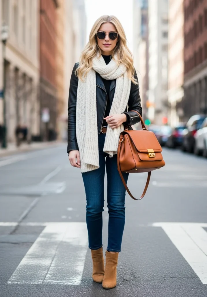 Mixed Material Mastery Ankle Boots with Jeans