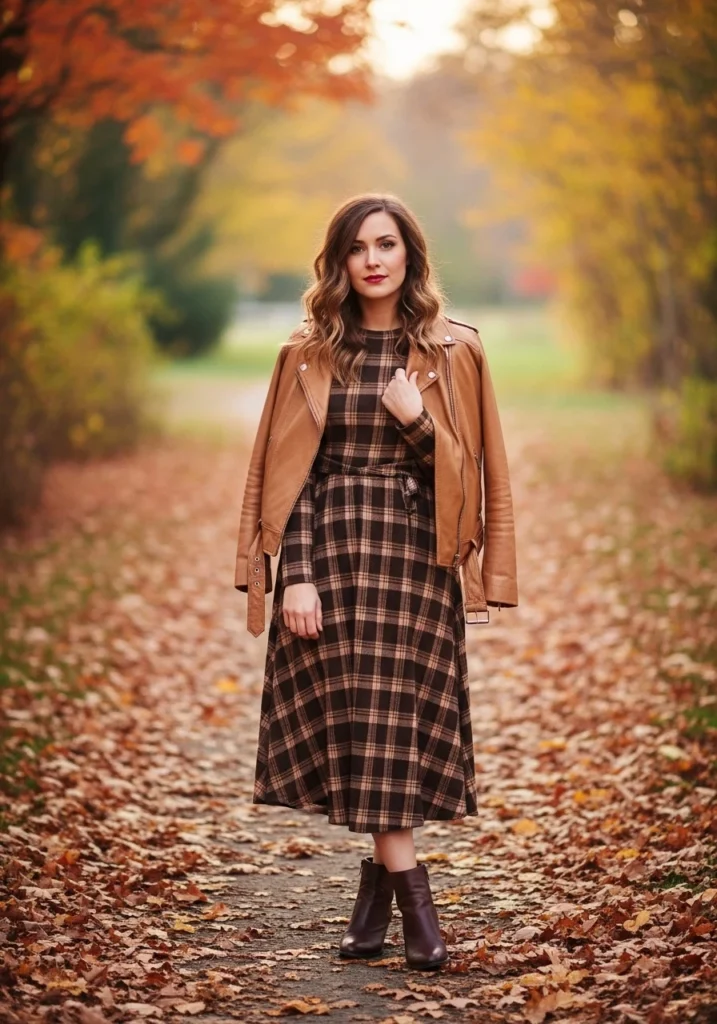 Plaid Dress for Fall Wedding Guest