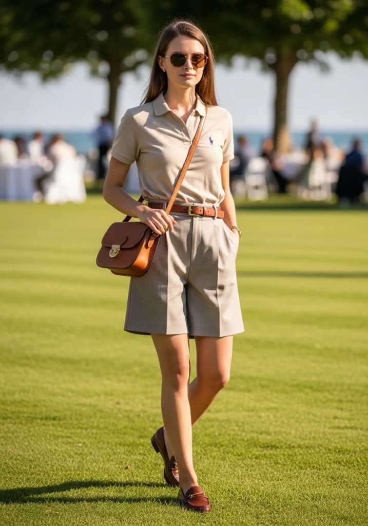 Preppy Polo & Tailored Shorts Old Money Outfit