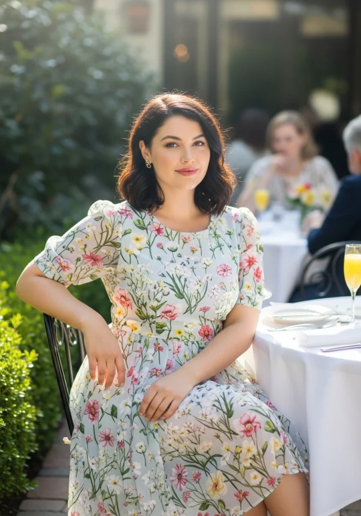 Soft Floral Midi Dress with Delicate Prints Prints & Patterns