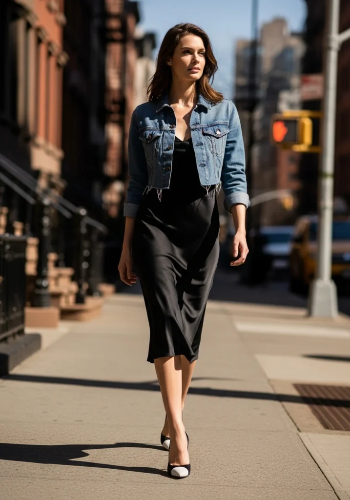Sleek Black Slip Dress Black Outfits In Summer IN NYC
