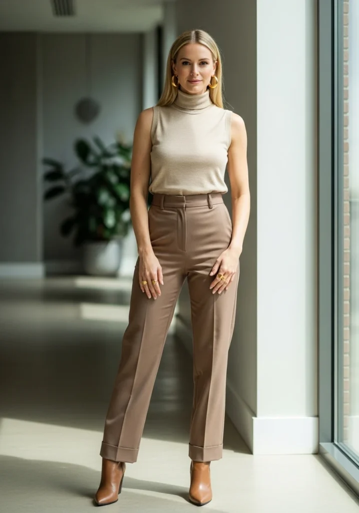Sleeveless Turtleneck Top