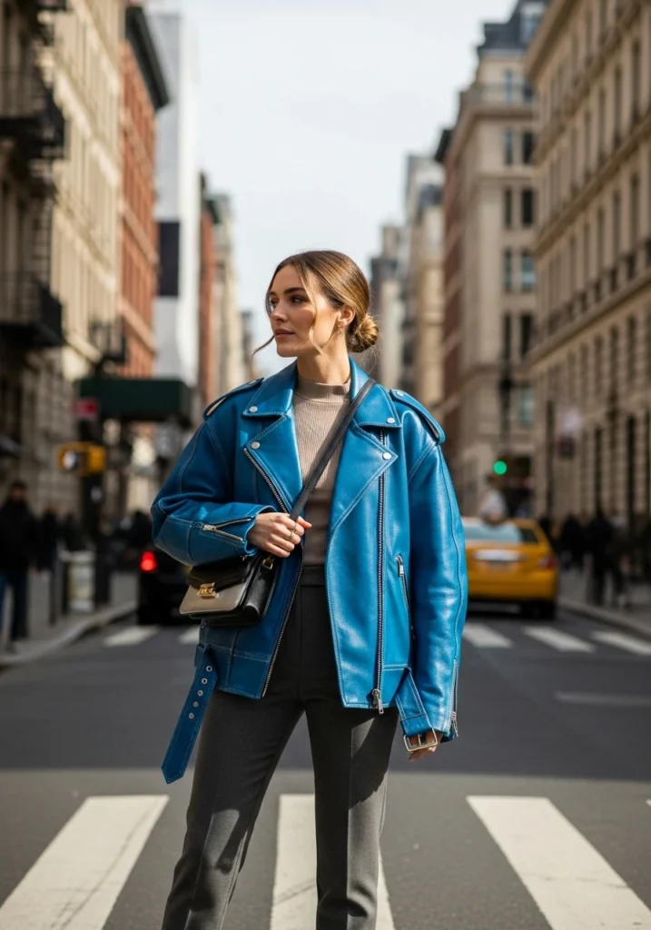 Statement Jacket Layering Wear Under a Leather Jacket