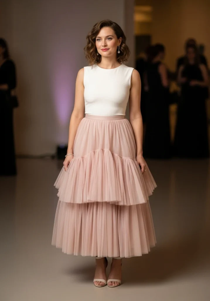 Tulle Skirt with Fitted Top for guest women