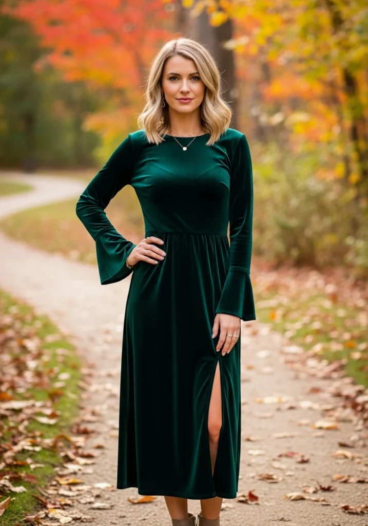 Velvet Midi Wedding Guest Dress