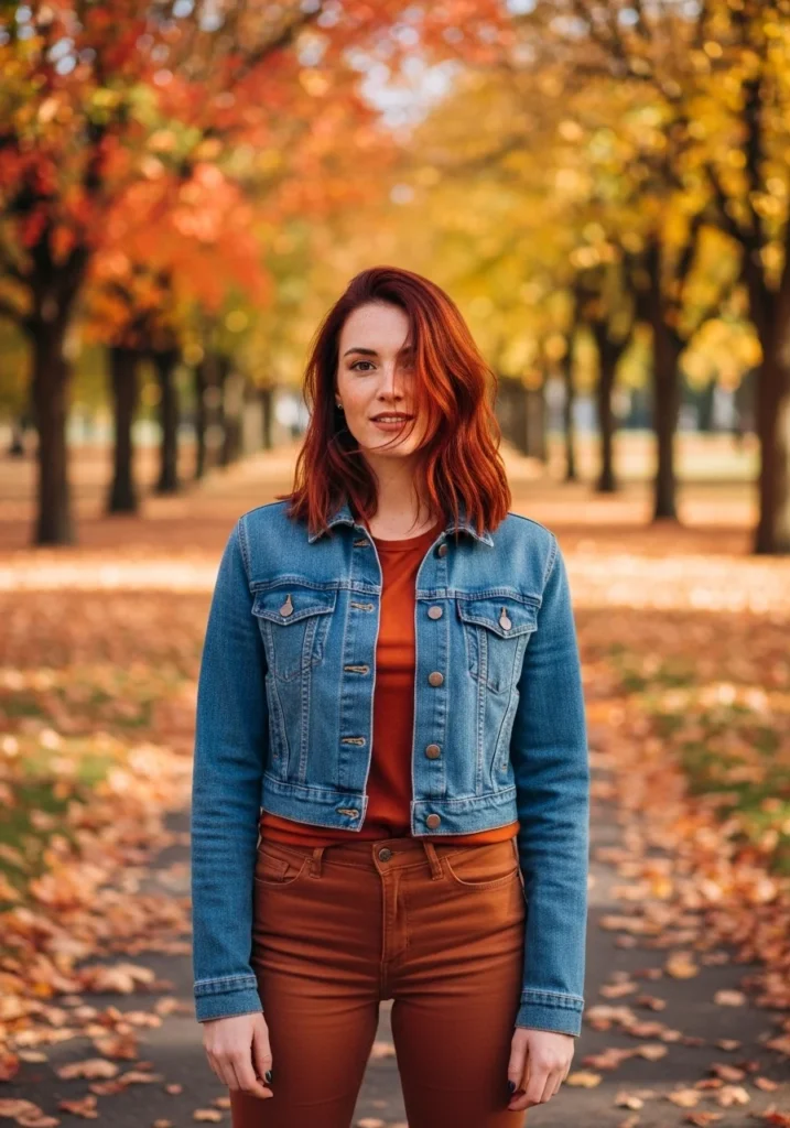 Denim on Denim with Rust Tee